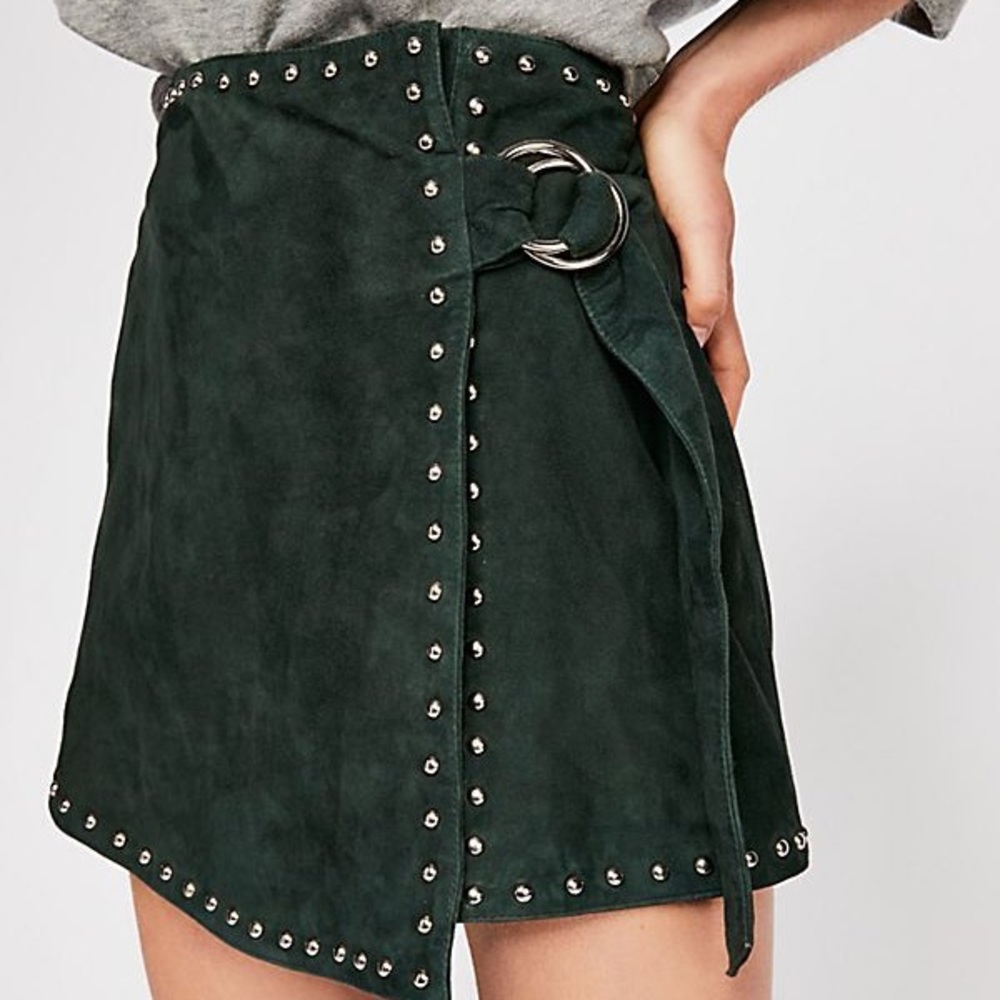Free People Emerald studded skirt